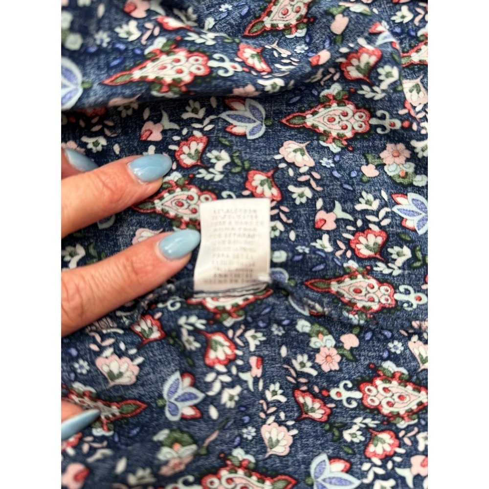 Michael Kors Floral Paisley Boho Mini Dress Women Small Navy Long Sleeve - Picture 6 of 9